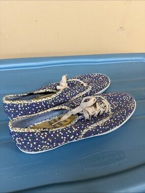 Keds Blue Floral Lace-Up Sneakers